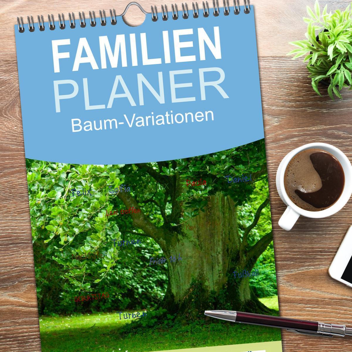 Bild: 9783457126318 | Familienplaner 2025 - Baum-Variationen mit 5 Spalten (Wandkalender,...