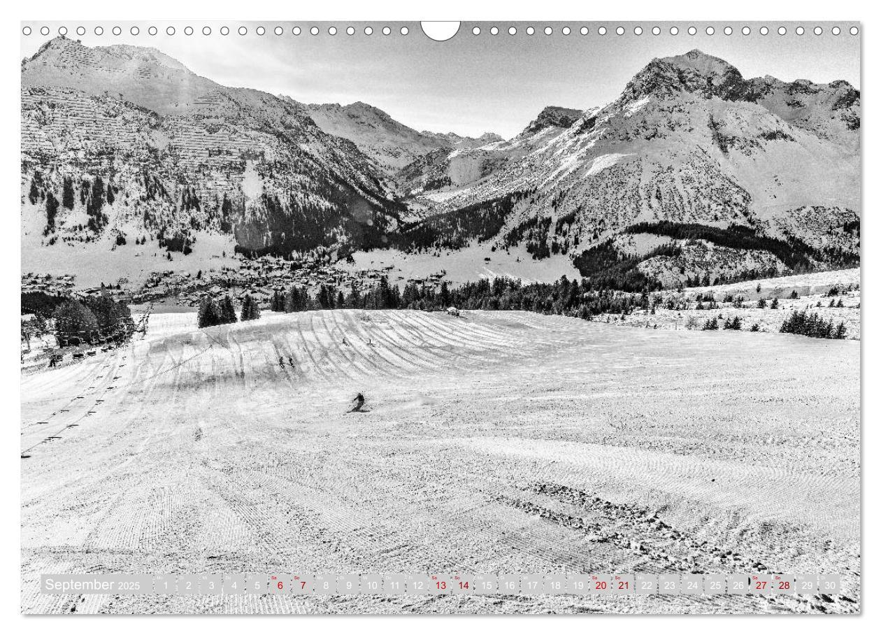 Bild: 9783435299829 | Arlberg black and white (Wandkalender 2025 DIN A3 quer), CALVENDO...