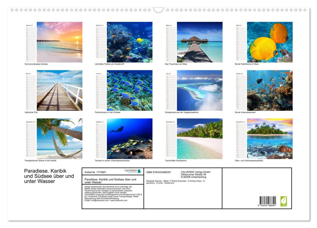 Bild: 9783435488391 | Paradiese. Karibik und Südsee über und unter Wasser (Wandkalender...