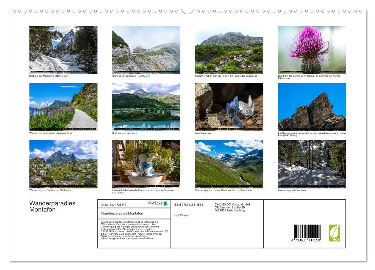 Bild: 9783435111558 | Wanderparadies Montafon (Wandkalender 2025 DIN A2 quer), CALVENDO...