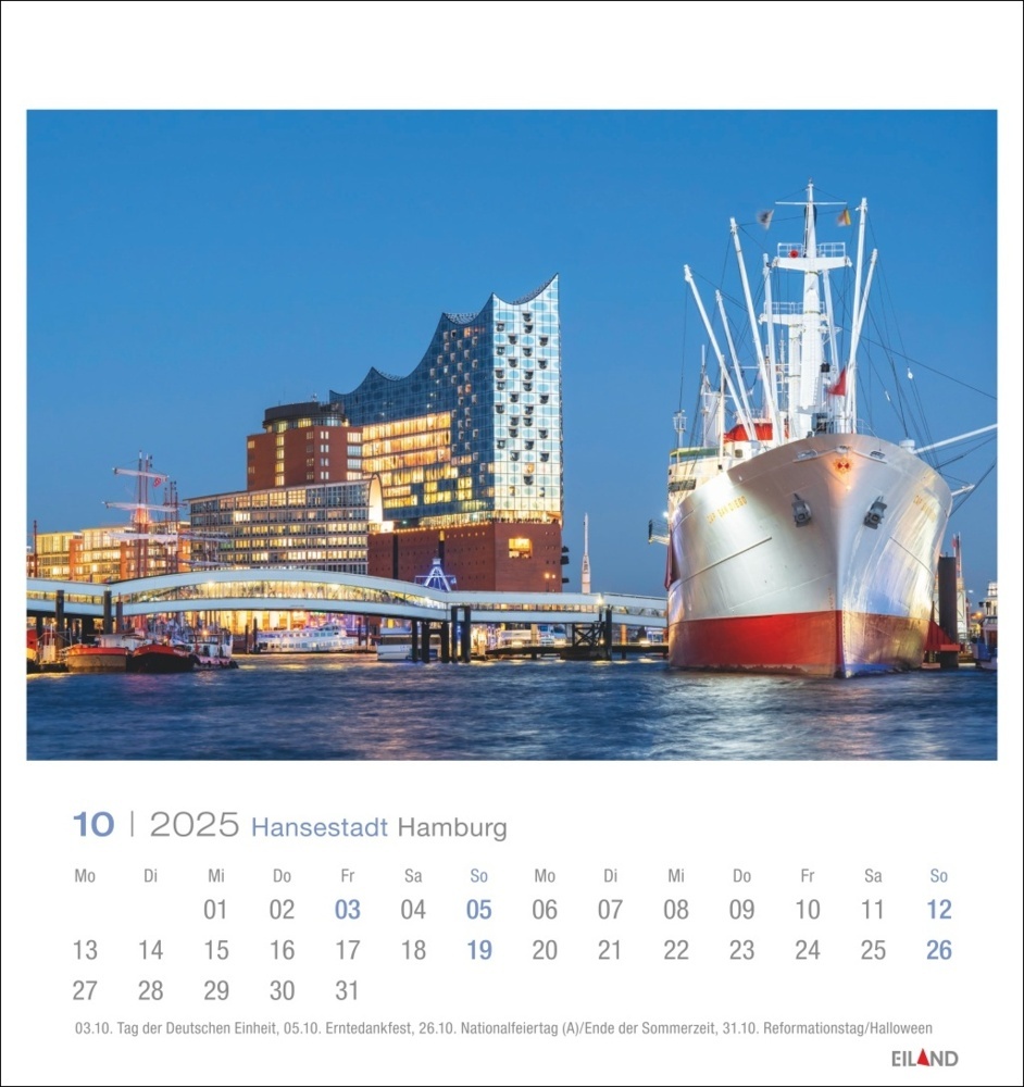 Bild: 9783964023261 | Hansestadt Hamburg Postkartenkalender 2025 | Kalender | Spiralbindung