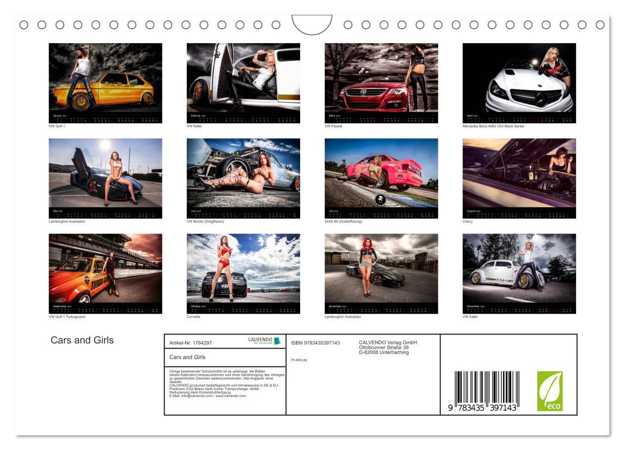 Bild: 9783435397143 | Cars and Girls (Wandkalender 2025 DIN A4 quer), CALVENDO...