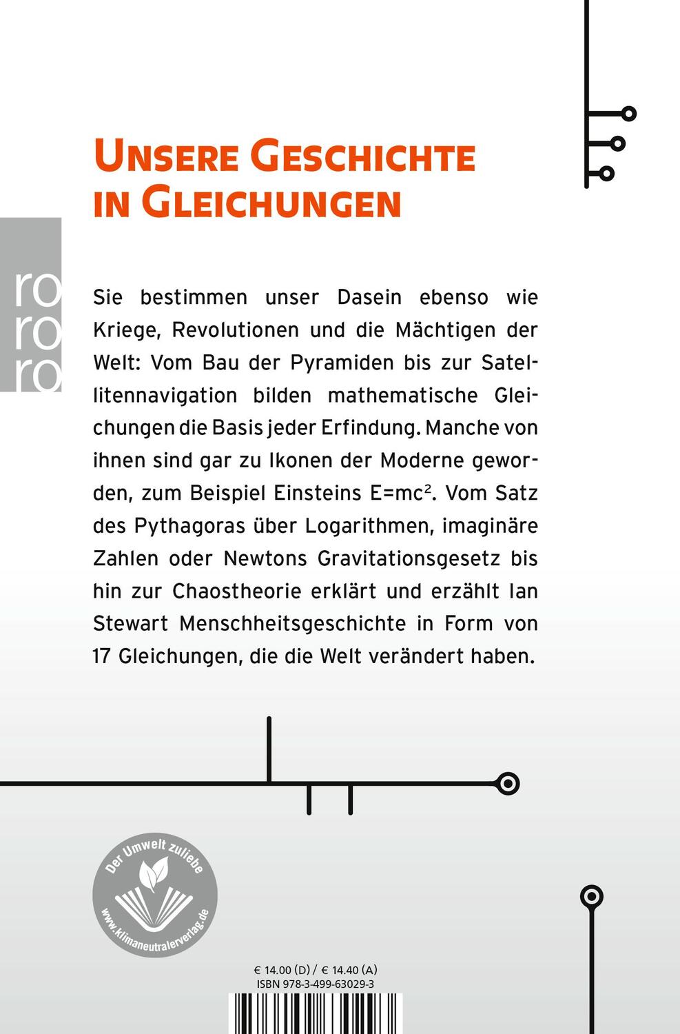 Rückseite: 9783499630293 | Welt-Formeln | 17 mathematische Gleichungen, die Geschichte machten