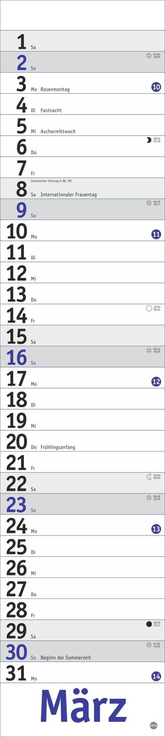 Bild: 9783756406333 | Langplaner, blau 2025 | Heye | Kalender | Bürokalender Heye | 13 S.