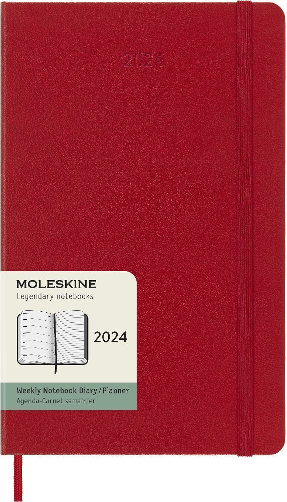 Bild: 8056598856637 | Moleskine 12 Monate Wochen Notizkalender 2024, Large/A5, Scharlachrot