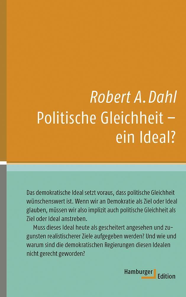 Cover: 9783936096729 | Politische Gleichheit - ein Ideal? | Robert A. Dahl | Buch | 141 S.