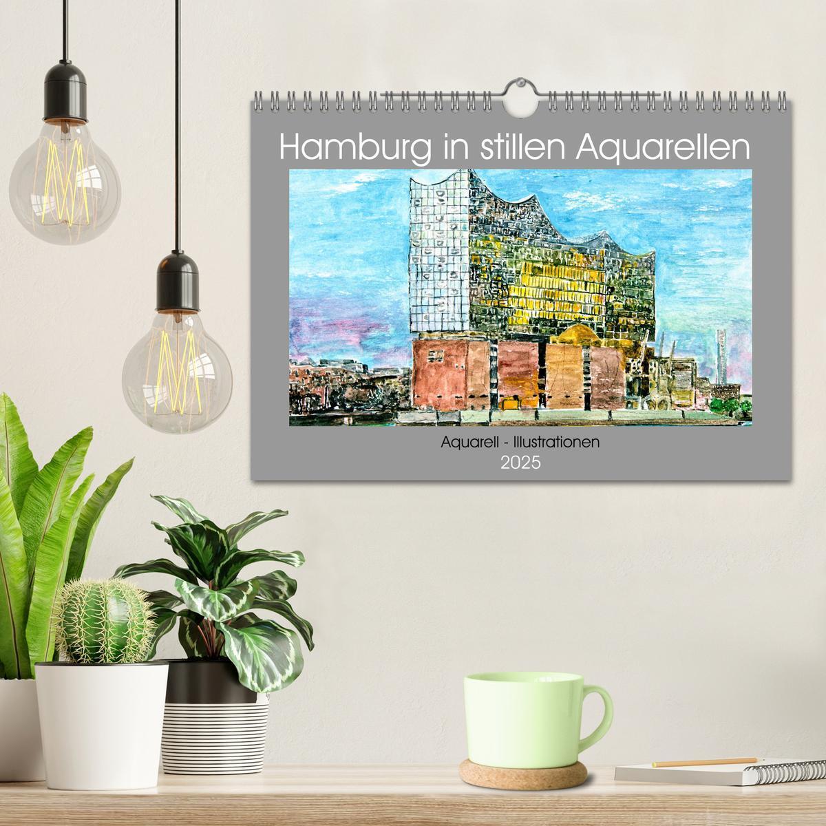 Bild: 9783435096619 | Hamburg in stillen Aquarellen (Wandkalender 2025 DIN A4 quer),...