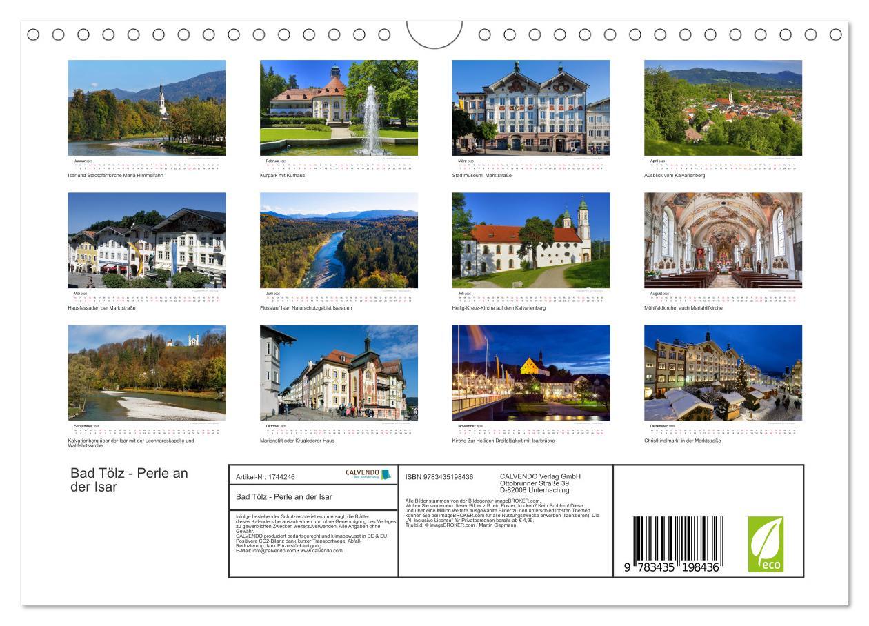 Bild: 9783435198436 | Bad Tölz - Perle an der Isar (Wandkalender 2025 DIN A4 quer),...