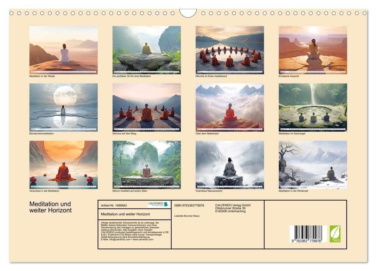 Bild: 9783383779978 | Meditation und weiter Horizont (Wandkalender 2025 DIN A3 quer),...