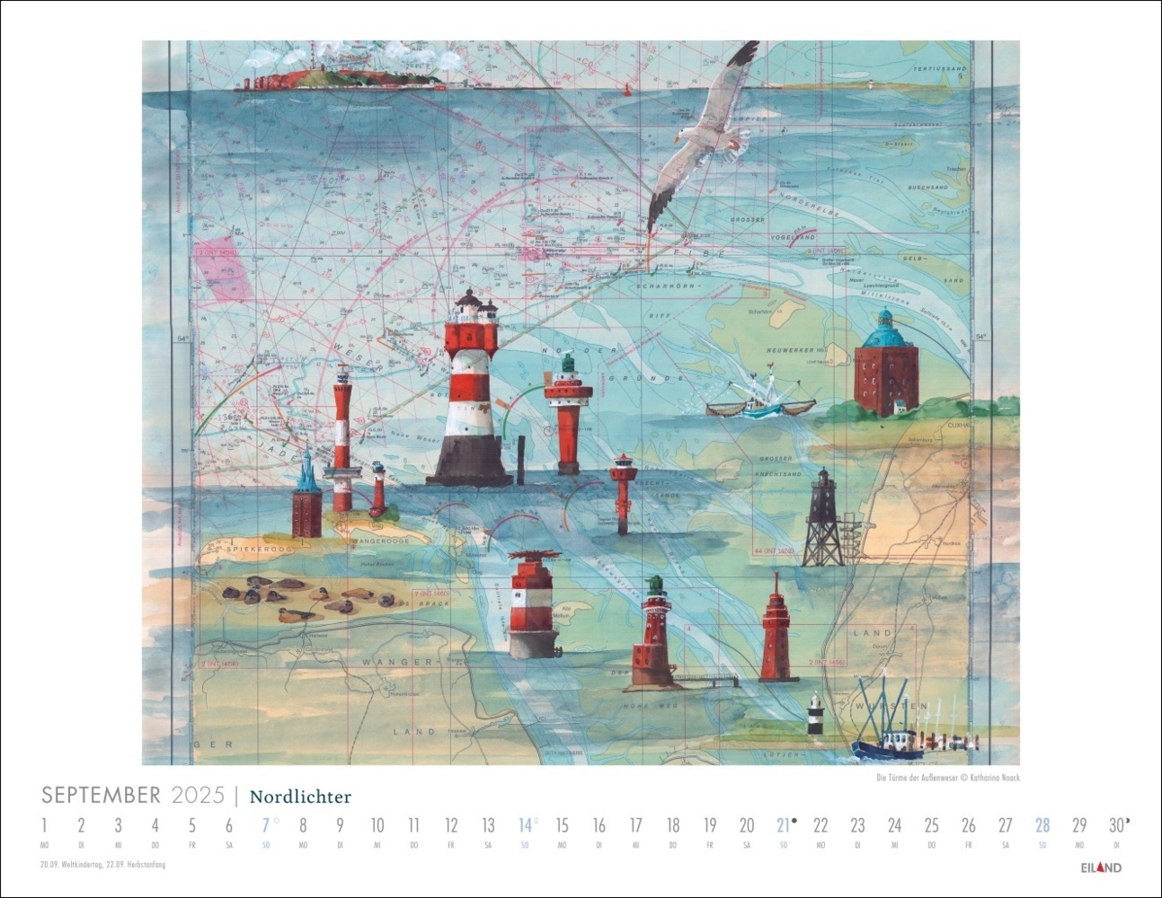 Bild: 9783964023667 | Nordlichter - See(h)karten Kalender 2025 | Katharina Noack | Kalender