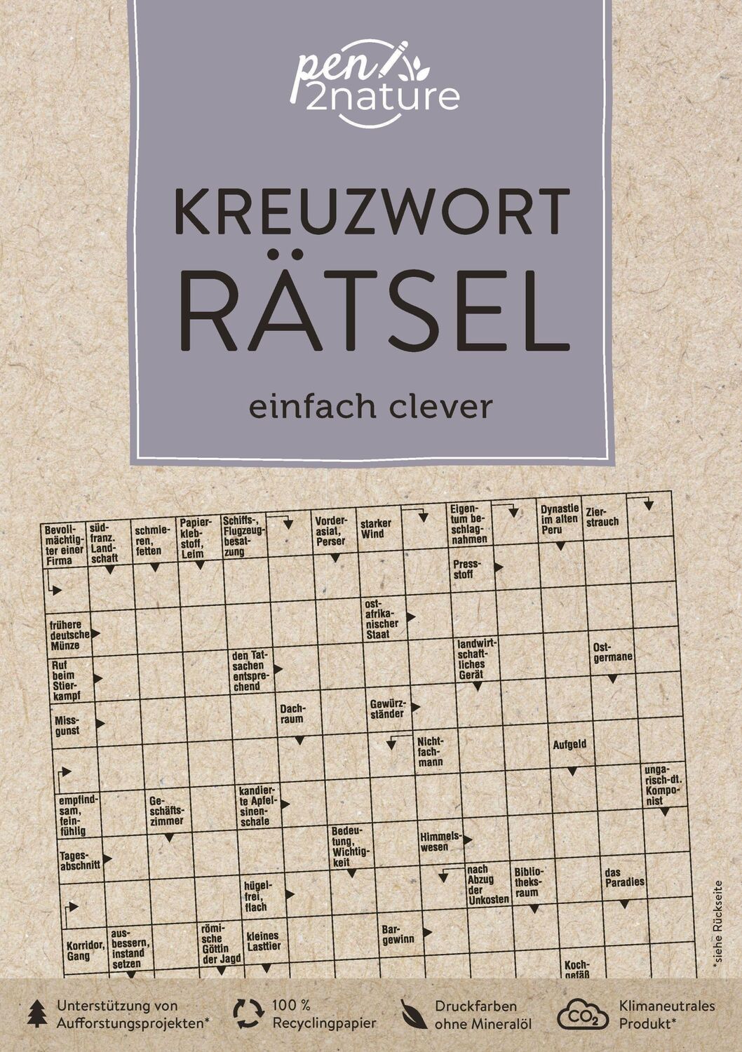 Cover: 9783987640025 | Kreuzworträtsel einfach clever. Nachhaltiger Kreuzworträtsel-Block