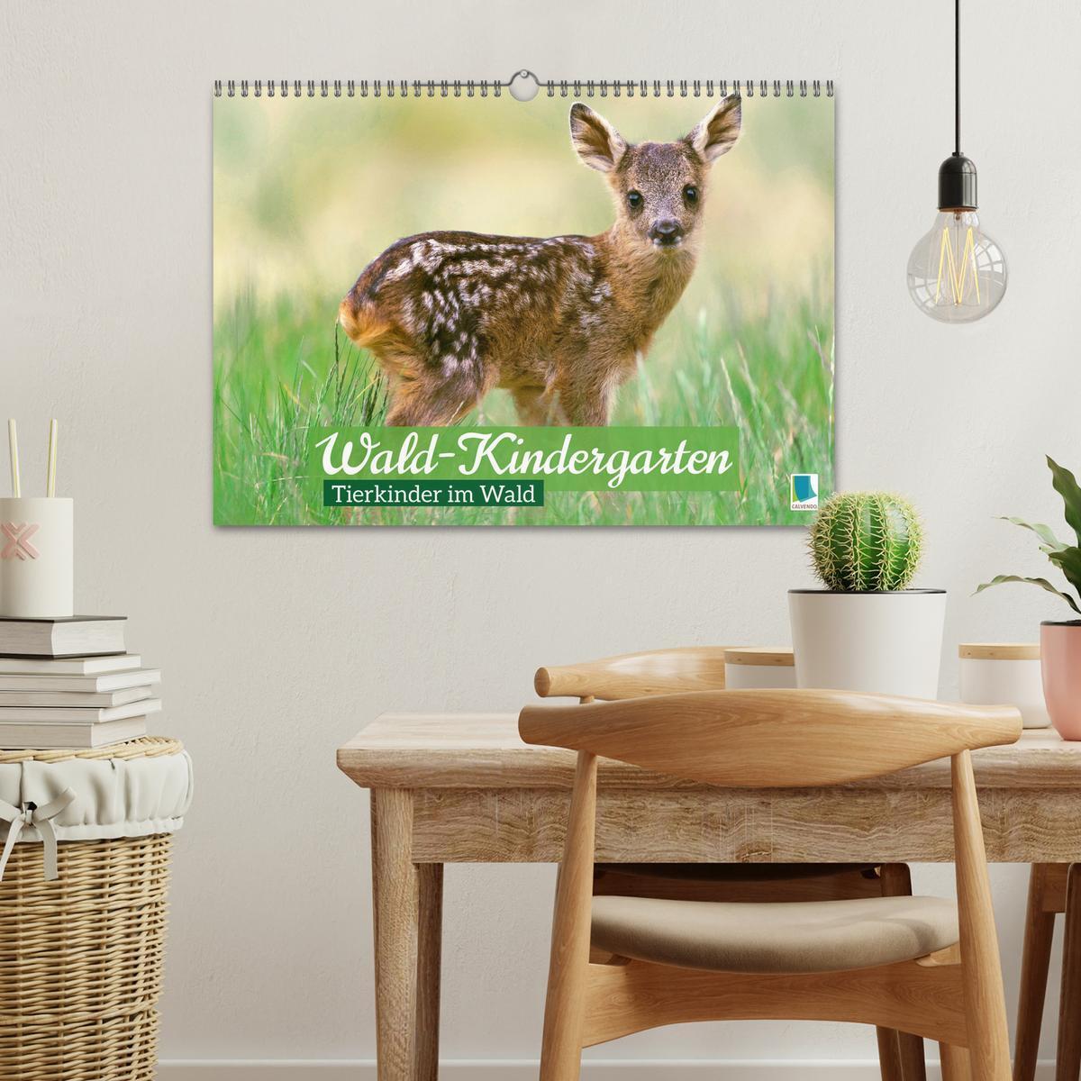 Bild: 9783457183779 | Wald-Kindergarten: Tierkinder im Wald (Wandkalender 2025 DIN A3...