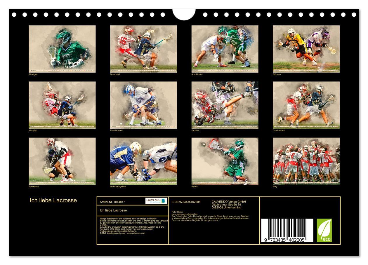 Bild: 9783435402205 | Ich liebe Lacrosse (Wandkalender 2025 DIN A4 quer), CALVENDO...