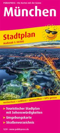 Cover: 9783961322398 | München. Stadtplan 1:18 000 | (Land-)Karte | Stadtplan (PUBLICPRESS)