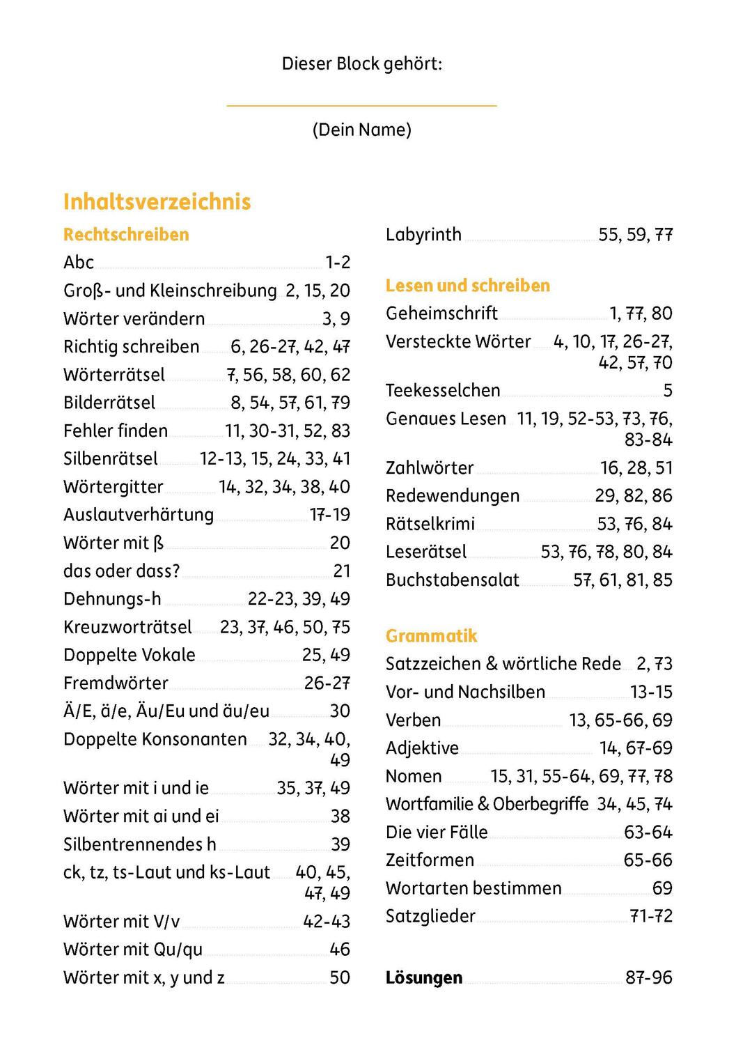 Bild: 9783881006842 | Mein Rätselblock Deutsch 4. Klasse | Christiane Wittenburg | Buch