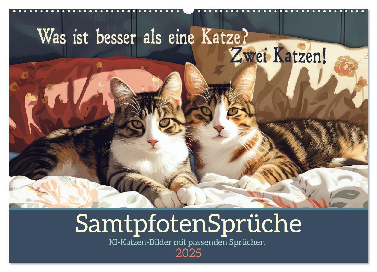 Cover: 9783383780325 | Samtpfotensprüche (Wandkalender 2025 DIN A2 quer), CALVENDO...