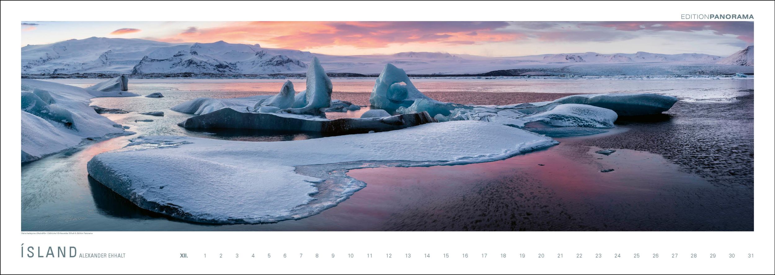 Bild: 9783898236232 | ISLAND | NEU 2024 - Immerwährender Panorama-Kalender, 110 x 39 cm