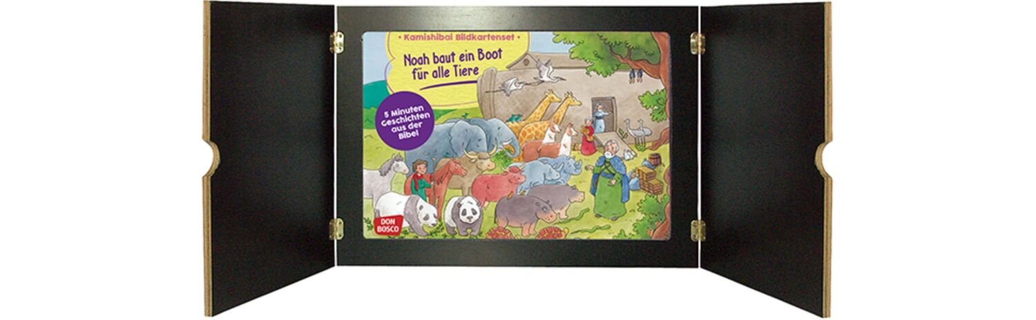 Bild: 4260179516665 | Noah baut ein Boot für alle Tiere. Kamishibai Bildkartenset. | Box