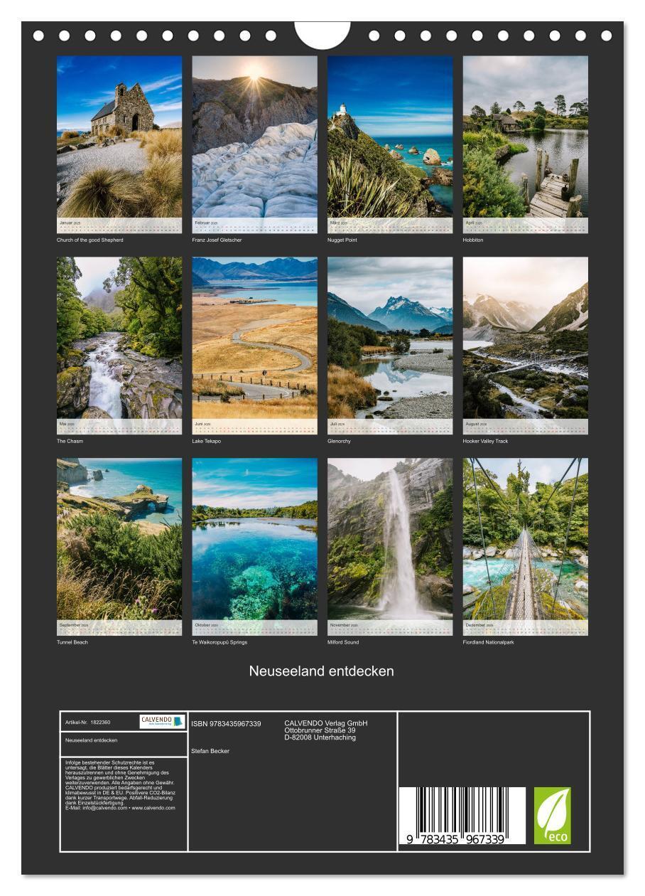 Bild: 9783435967339 | Neuseeland entdecken (Wandkalender 2025 DIN A4 hoch), CALVENDO...