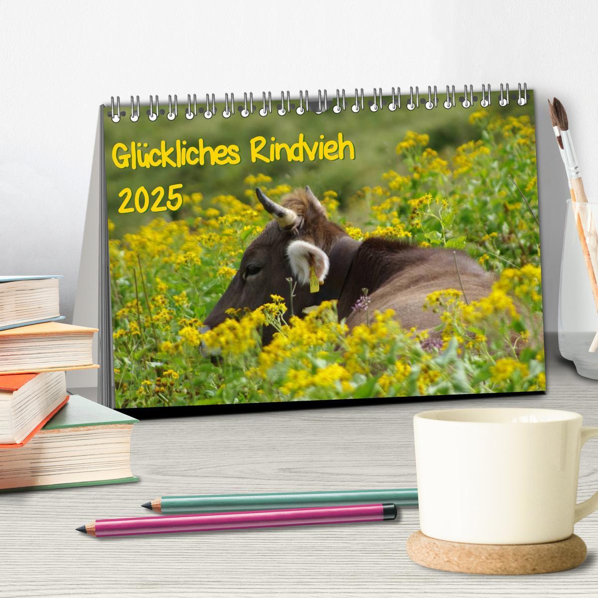 Bild: 9783435482771 | Glückliches Rindvieh 2025 (Tischkalender 2025 DIN A5 quer),...