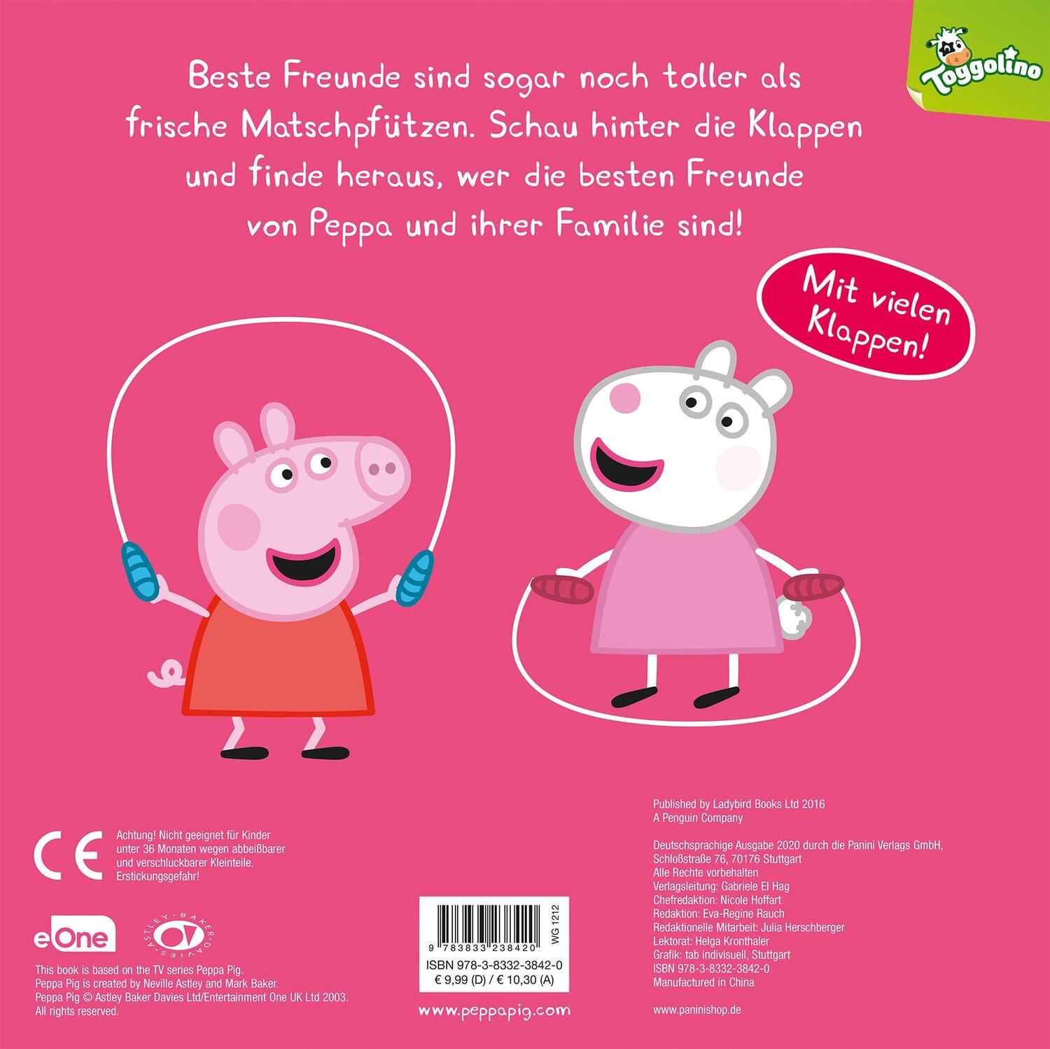 Rückseite: 9783833238420 | Peppa Pig: Beste Freunde - Mein allerliebstes Klappenbuch | Panini