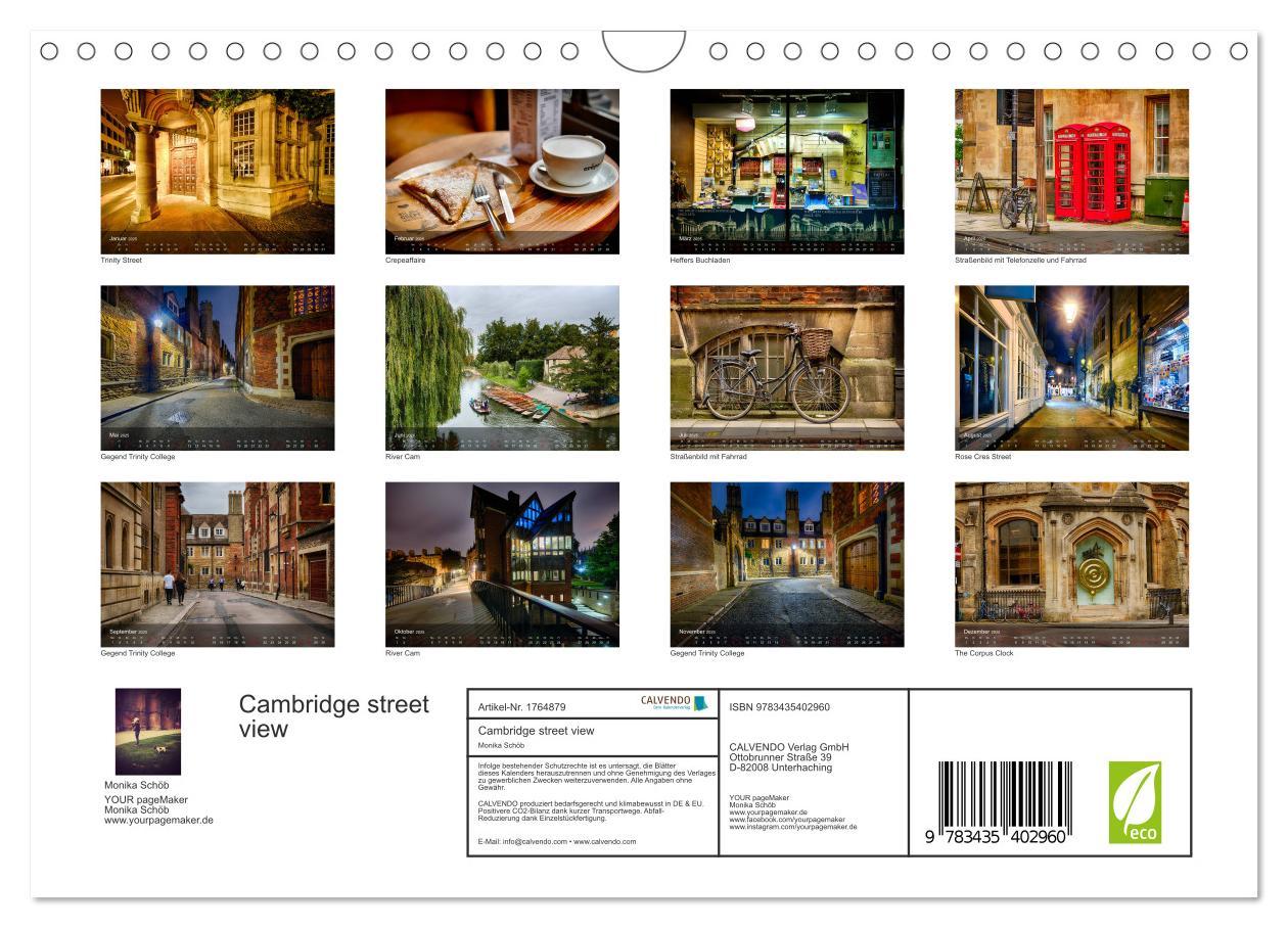 Bild: 9783435402960 | Cambridge street view (Wandkalender 2025 DIN A4 quer), CALVENDO...