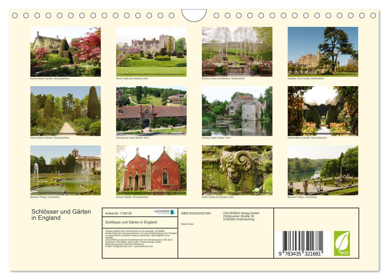 Bild: 9783435321681 | Schlösser und Gärten in England (Wandkalender 2025 DIN A4 quer),...