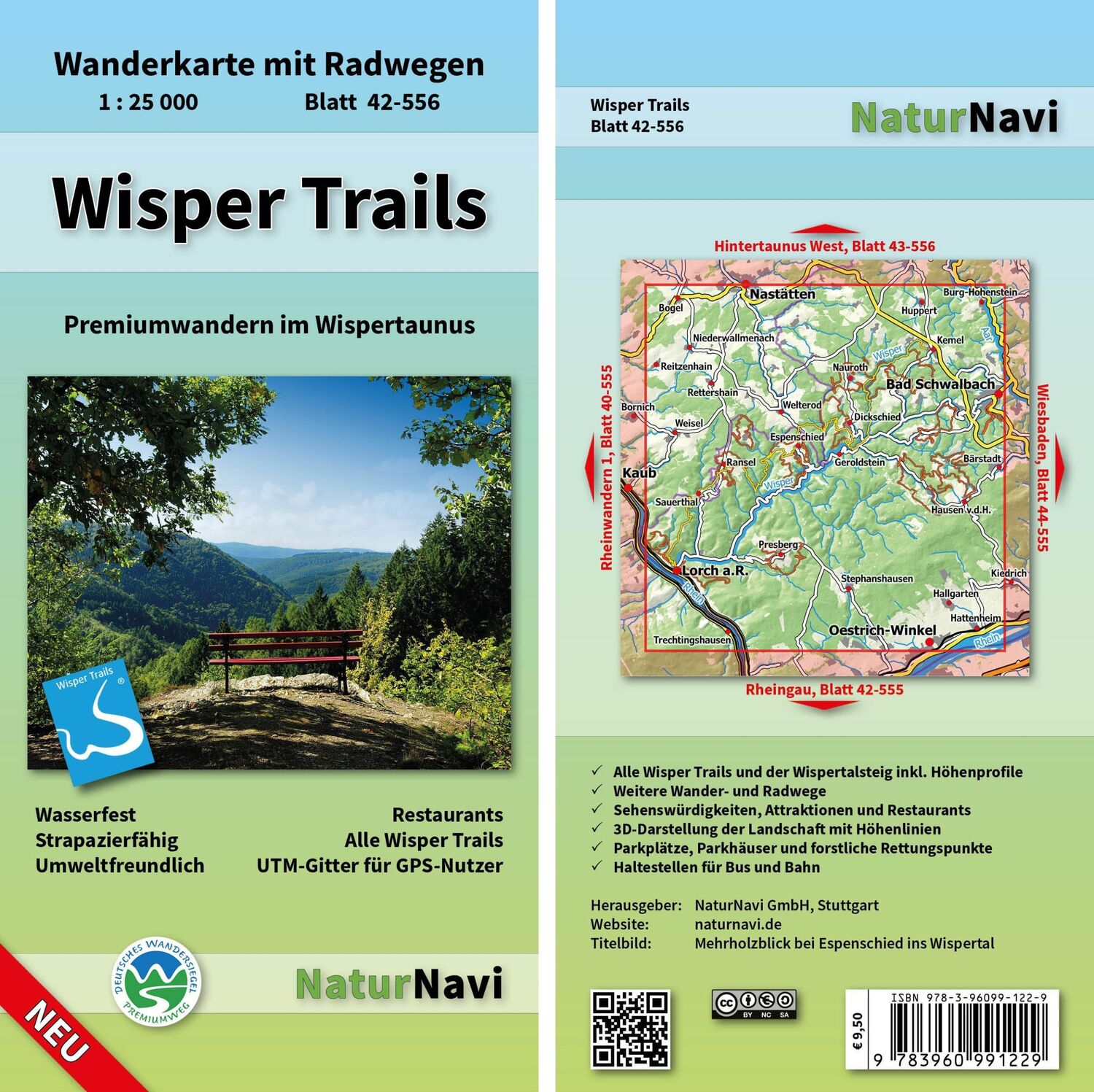 Cover: 9783960991229 | Wisper Trails 1:25 000 | Premiumwandern im Wispertaunus | NaturNavi