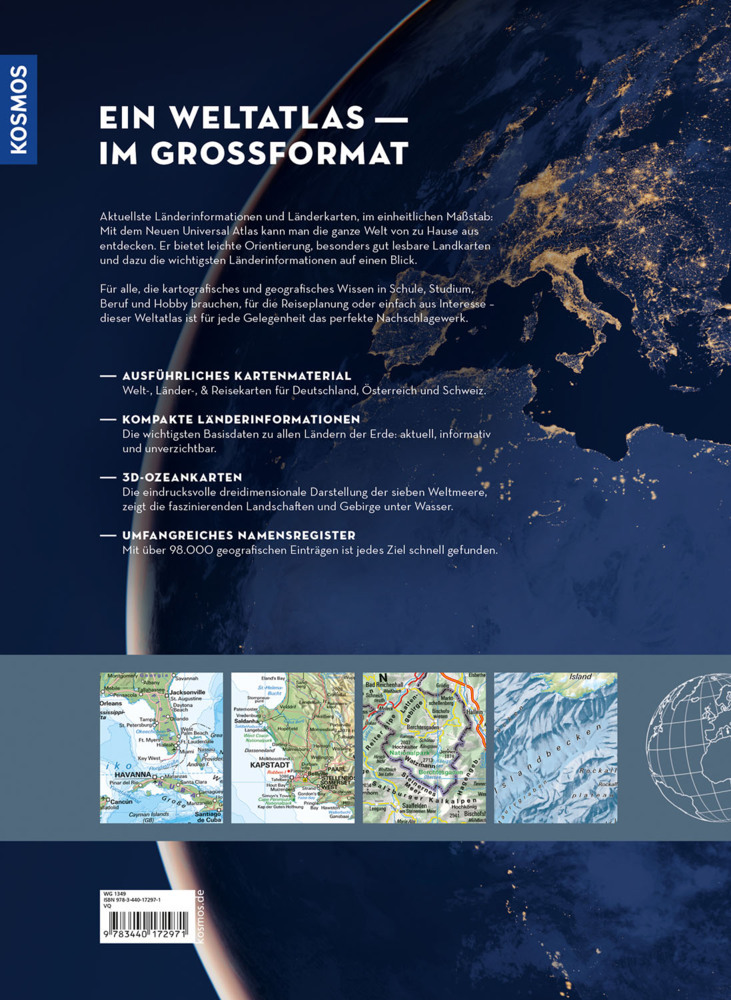 Bild: 9783989040151 | Kosmos Neuer Universal Atlas | Ein Atlas für die ganze Familie | Buch