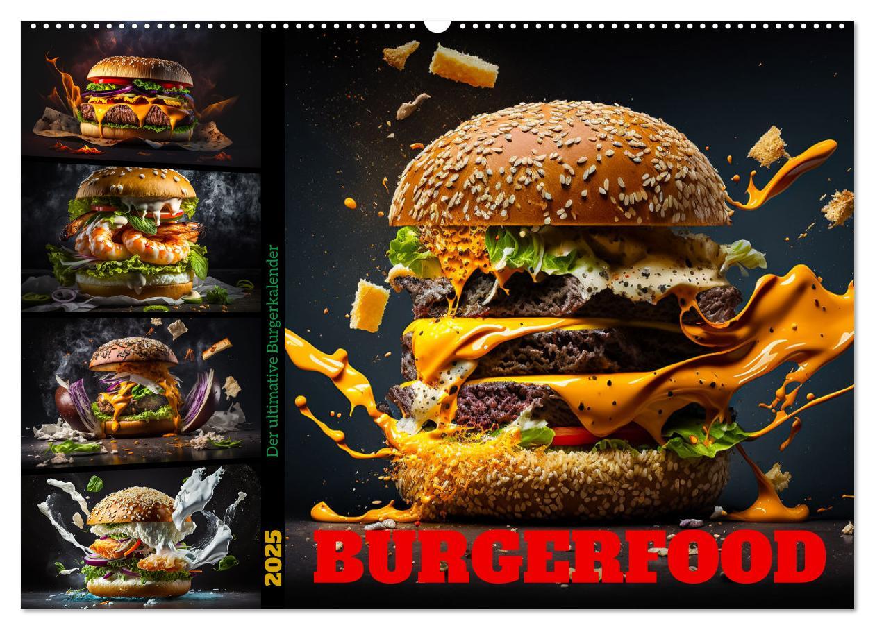 Cover: 9783383912214 | Burgerfood (Wandkalender 2025 DIN A2 quer), CALVENDO Monatskalender