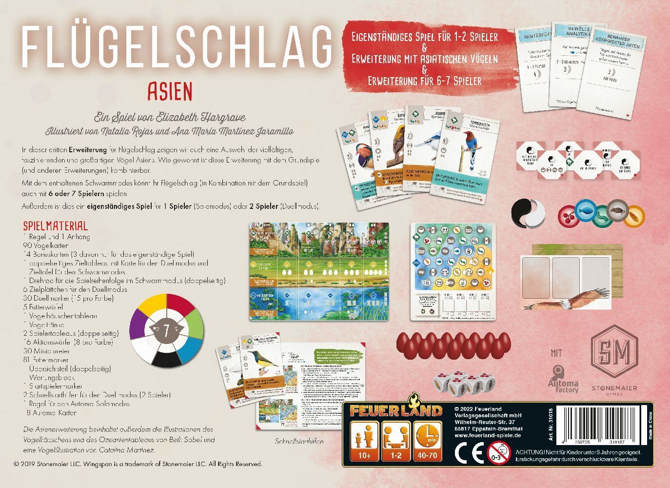 Bild: 4260705310187 | Flügelschlag Asien-Erweiterung | Elizabeth Hargrave | Spiel | Deutsch