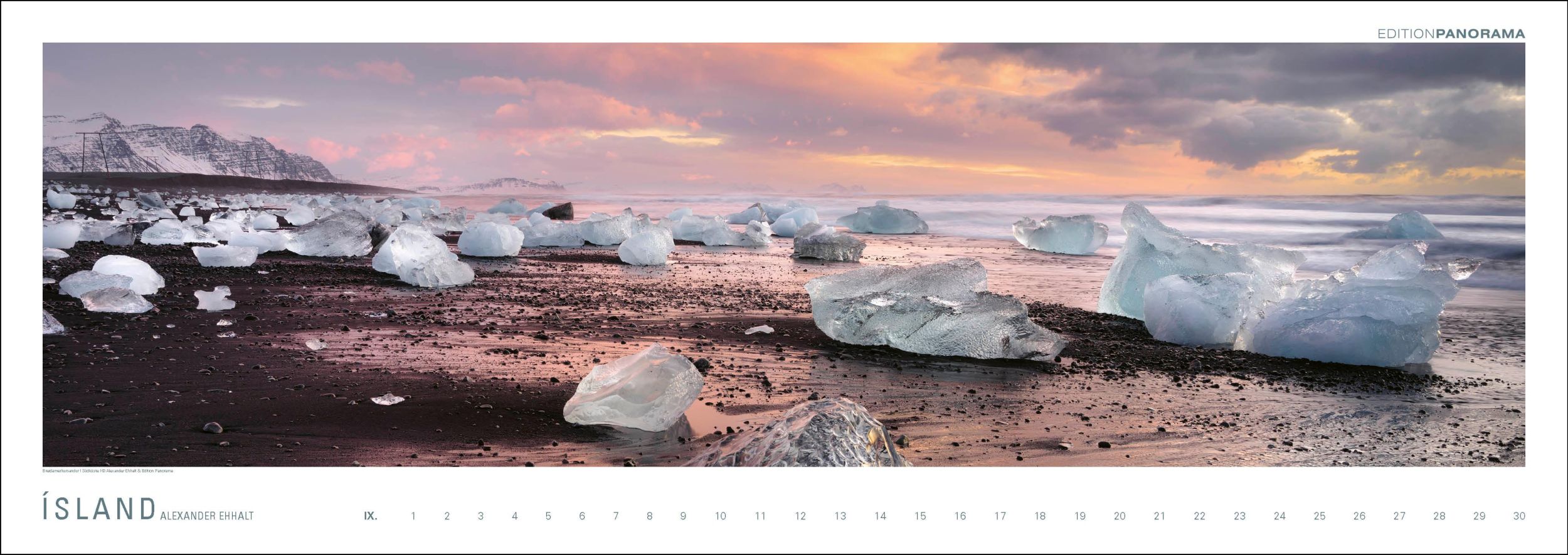 Bild: 9783898236232 | ISLAND | NEU 2024 - Immerwährender Panorama-Kalender, 110 x 39 cm