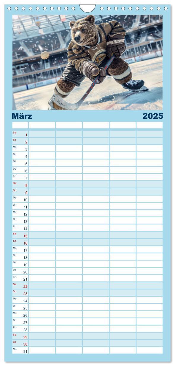 Bild: 9783457196298 | Familienplaner 2025 - Der tierisch lustige Eishockey Kalender mit 5...