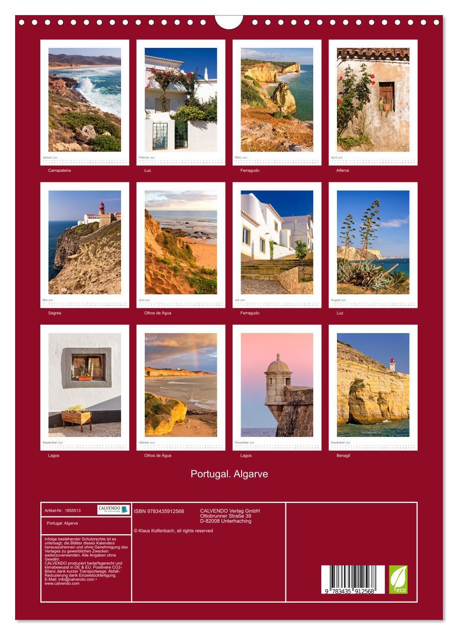 Bild: 9783435912568 | Portugal. Algarve (Wandkalender 2025 DIN A3 hoch), CALVENDO...