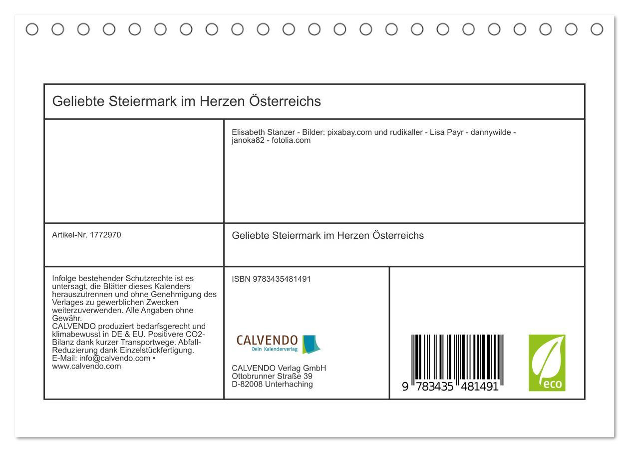 Bild: 9783435481491 | Geliebte Steiermark im Herzen Österreichs (Tischkalender 2025 DIN...