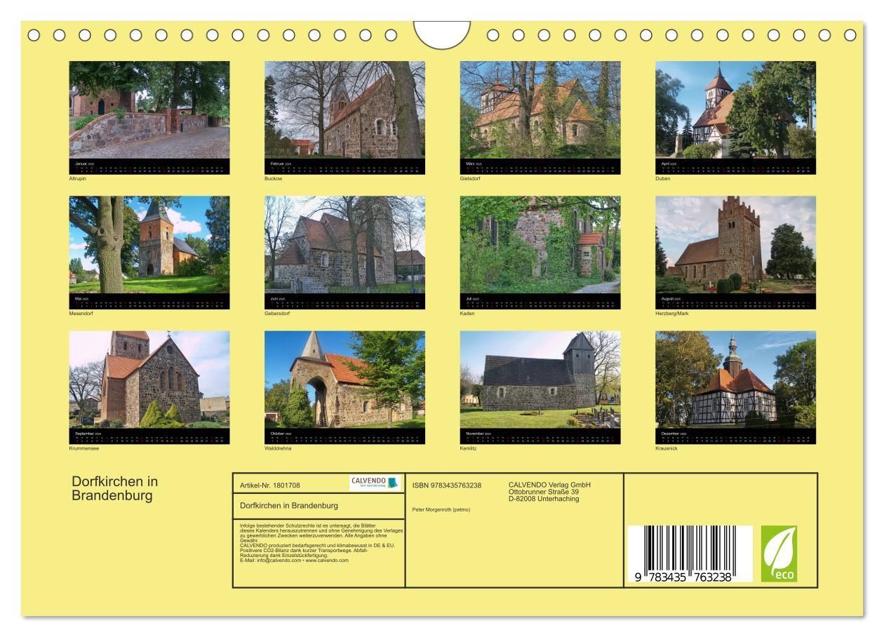 Bild: 9783435763238 | Dorfkirchen in Brandenburg (Wandkalender 2025 DIN A4 quer),...