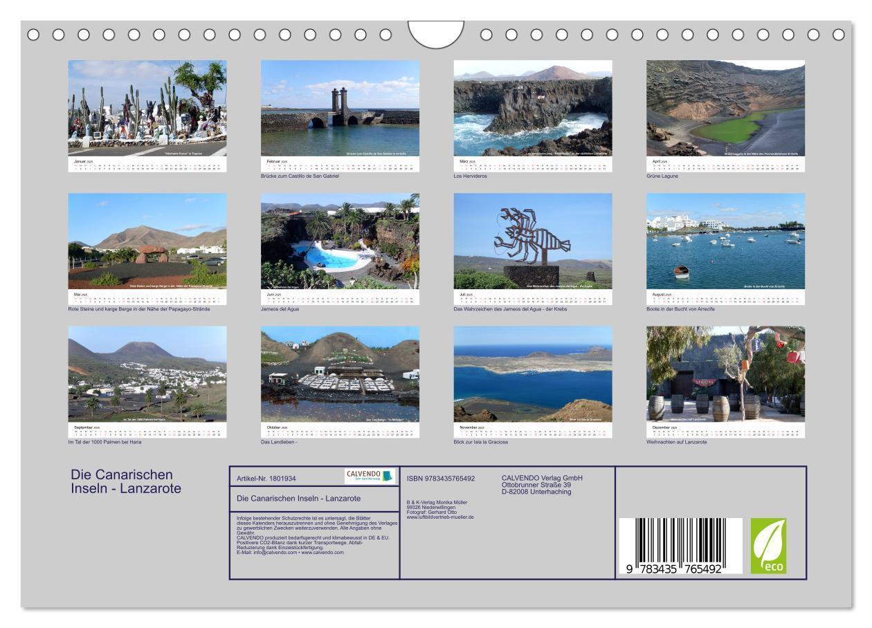 Bild: 9783435765492 | Die Canarischen Inseln - Lanzarote (Wandkalender 2025 DIN A4 quer),...