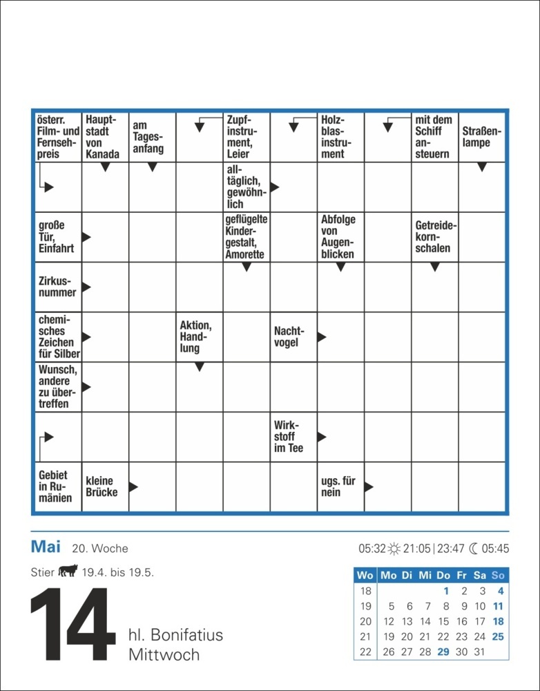 Bild: 9783840033575 | Kreuzworträtsel Tagesabreißkalender 2025 | Stefan Krüger | Kalender