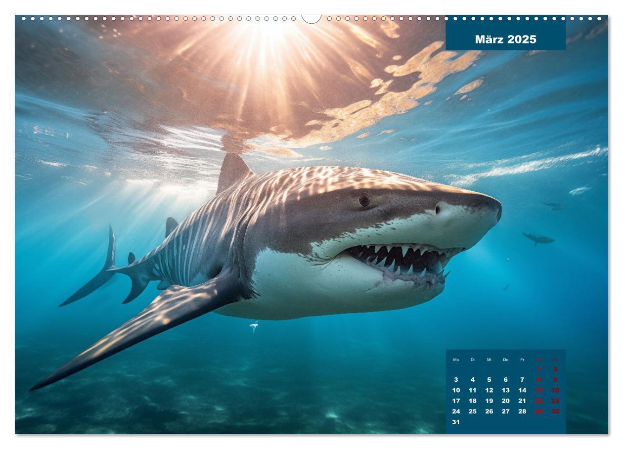 Bild: 9783383760525 | Stille Giganten - KI-generierte Hai-Impressionen (Wandkalender 2025...