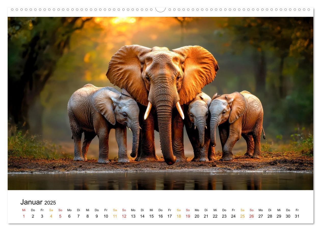 Bild: 9783457240496 | Elefanten - Riesen der Wildnis (Wandkalender 2025 DIN A2 quer),...