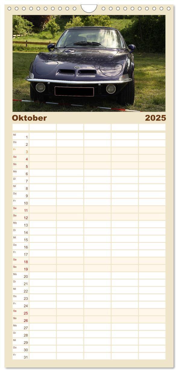 Bild: 9783457111581 | Familienplaner 2025 - Opel GT Der Kalender mit 5 Spalten...