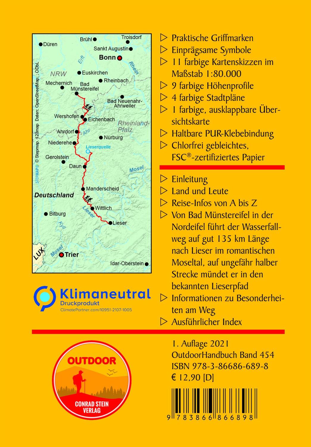 Rückseite: 9783866866898 | Wasserfallweg mit Lieserpfad | von Bad Münstereifel nach Lieser | Buch