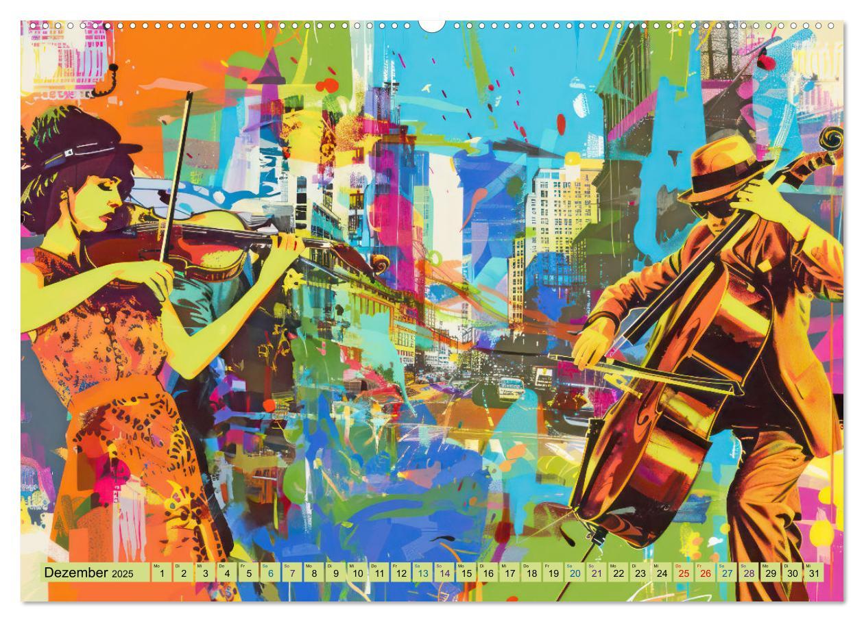 Bild: 9783383832833 | Musikanten im Pop-Art Stil (Wandkalender 2025 DIN A2 quer),...