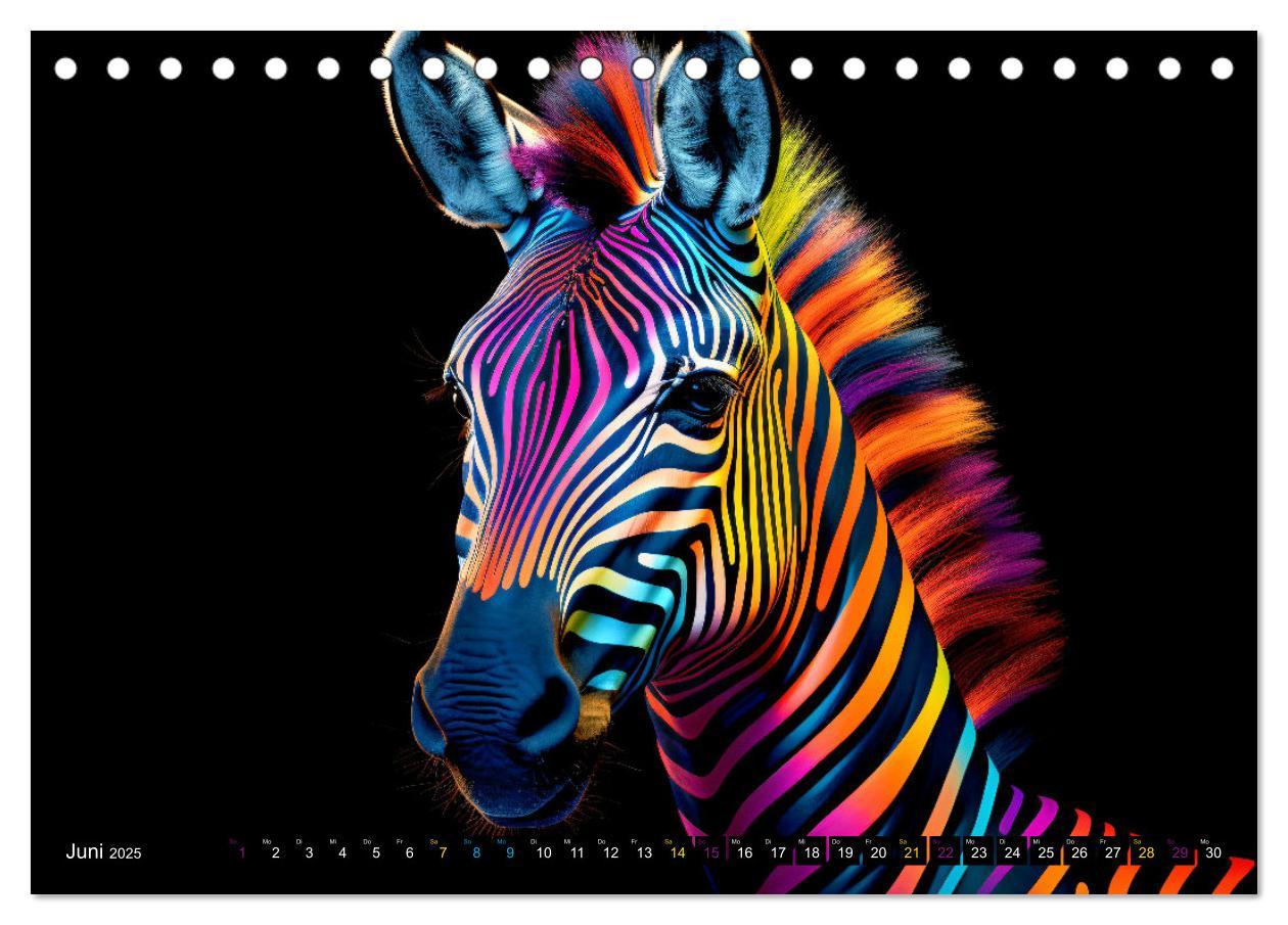 Bild: 9783457146194 | ZEBRAS - Modern Art (Tischkalender 2025 DIN A5 quer), CALVENDO...