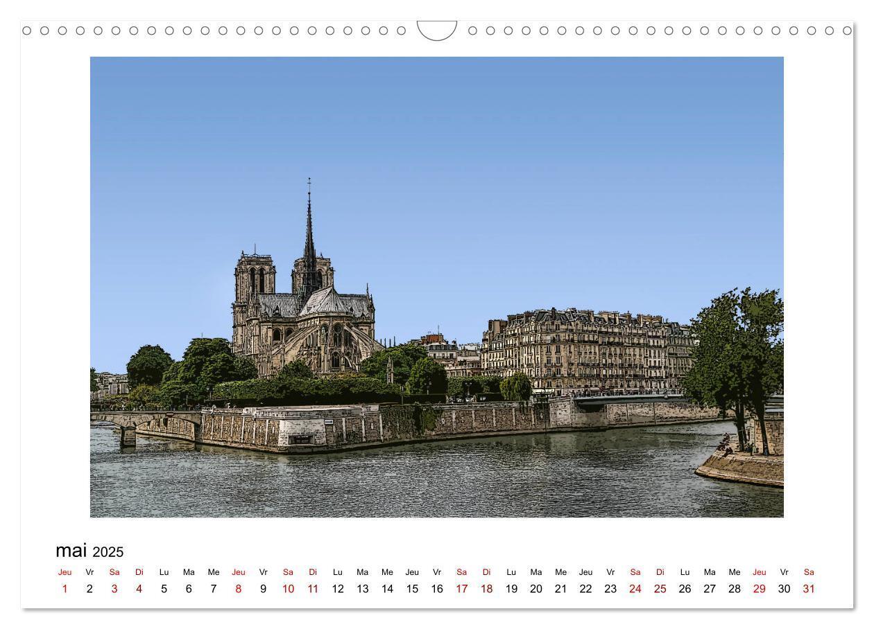 Bild: 9781325943852 | Notre-Dame de Paris en Cartoon (Calendrier mural 2025 DIN A3...