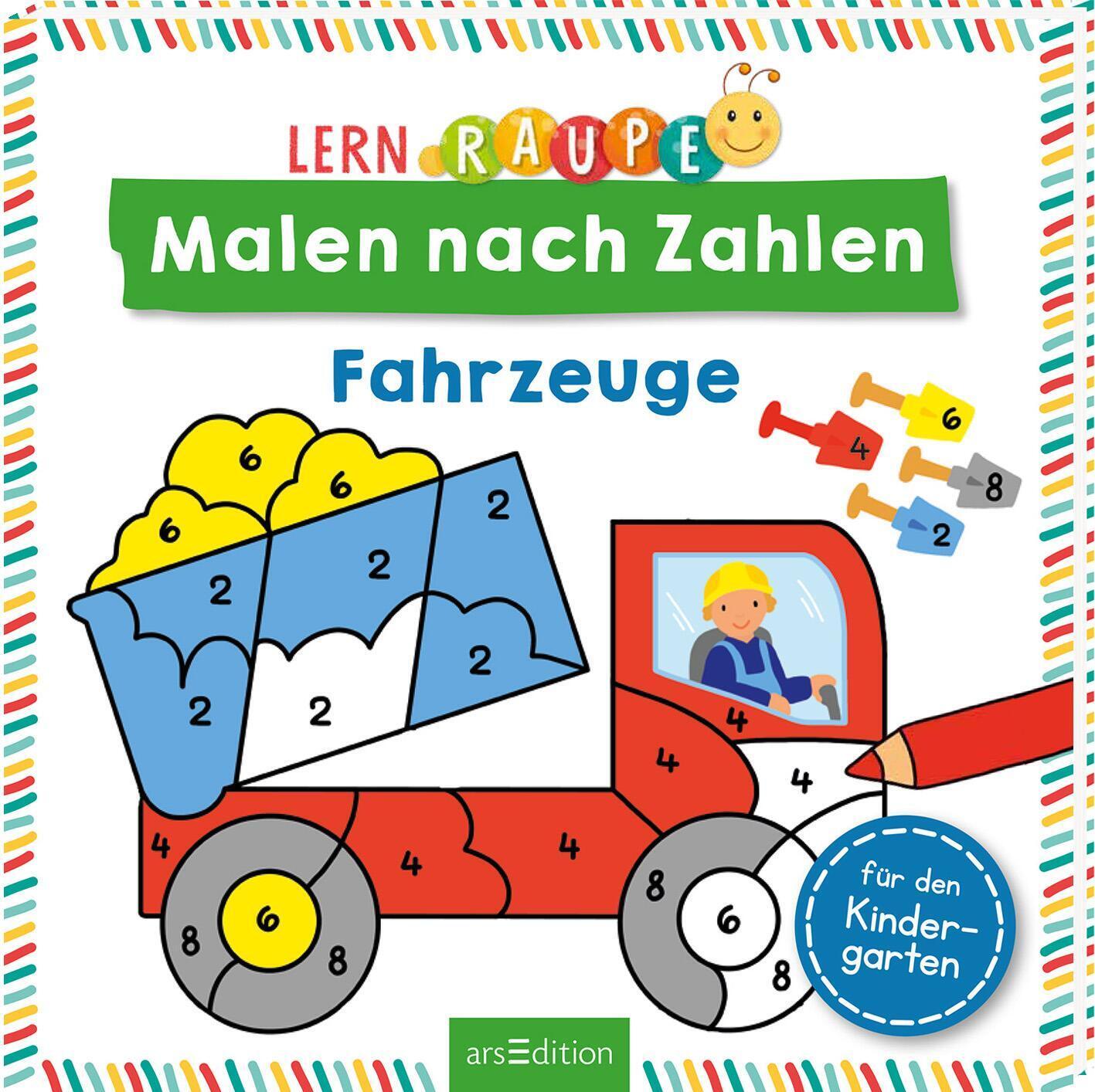 Cover: 9783845840475 | Lernraupe - Malen nach Zahlen - Fahrzeuge | Taschenbuch | Softcover