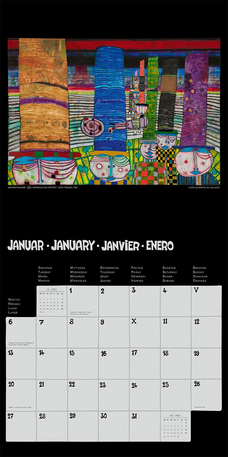 Bild: 9783910430143 | Hundertwasser Broschürenkalender Art 2025 | Wörner Verlag GmbH | 28 S.