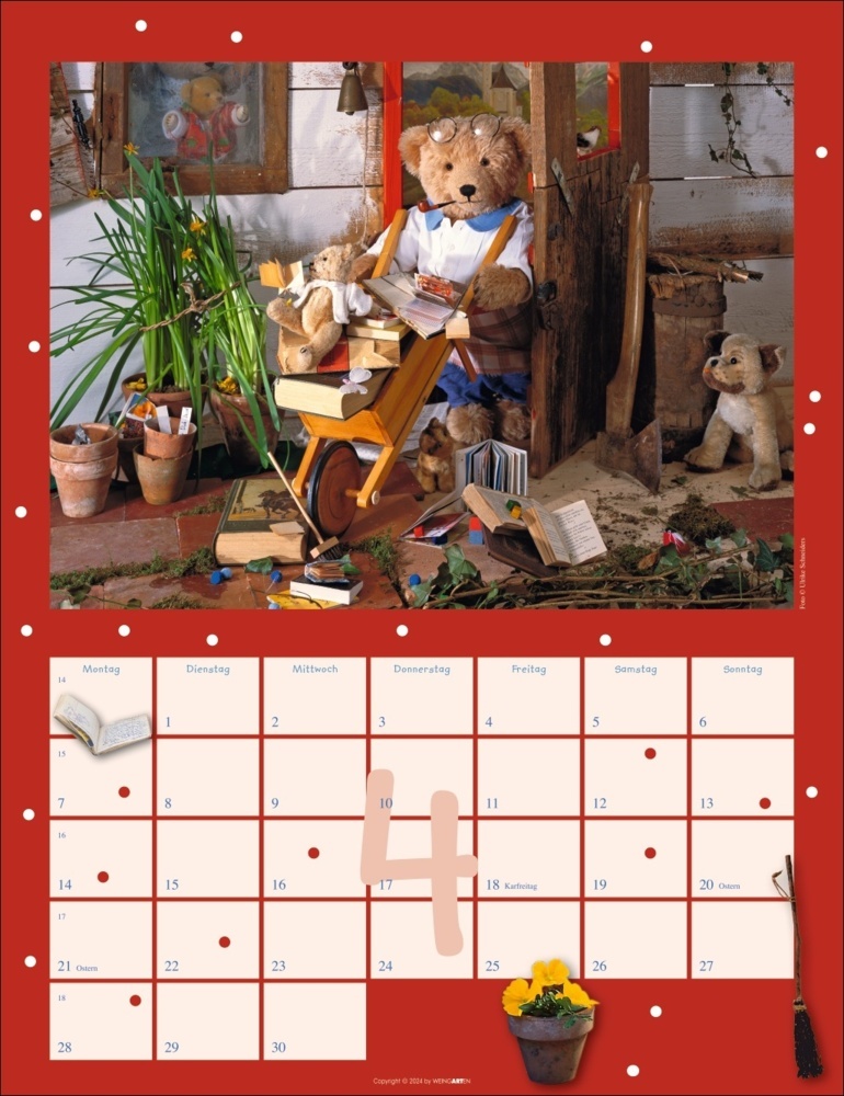 Bild: 9783839900512 | Teddybären Kalender 2025 | Gisela Hofmann (u. a.) | Kalender | 14 S.