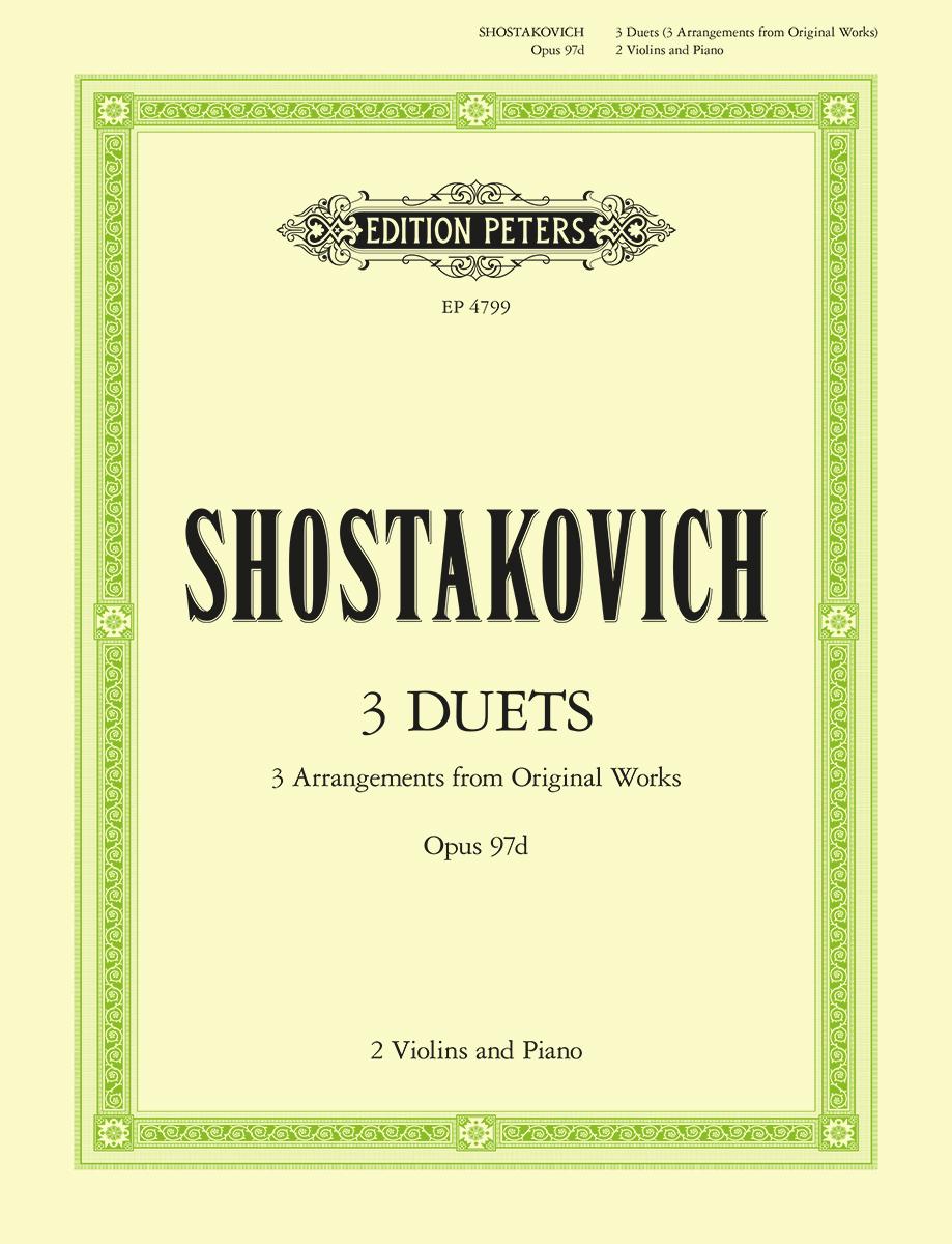 Cover: 9790014031794 | 3 Duets Op. 97d for 2 Violins and Piano | DMITRI SHOSTAKOVICH | Buch