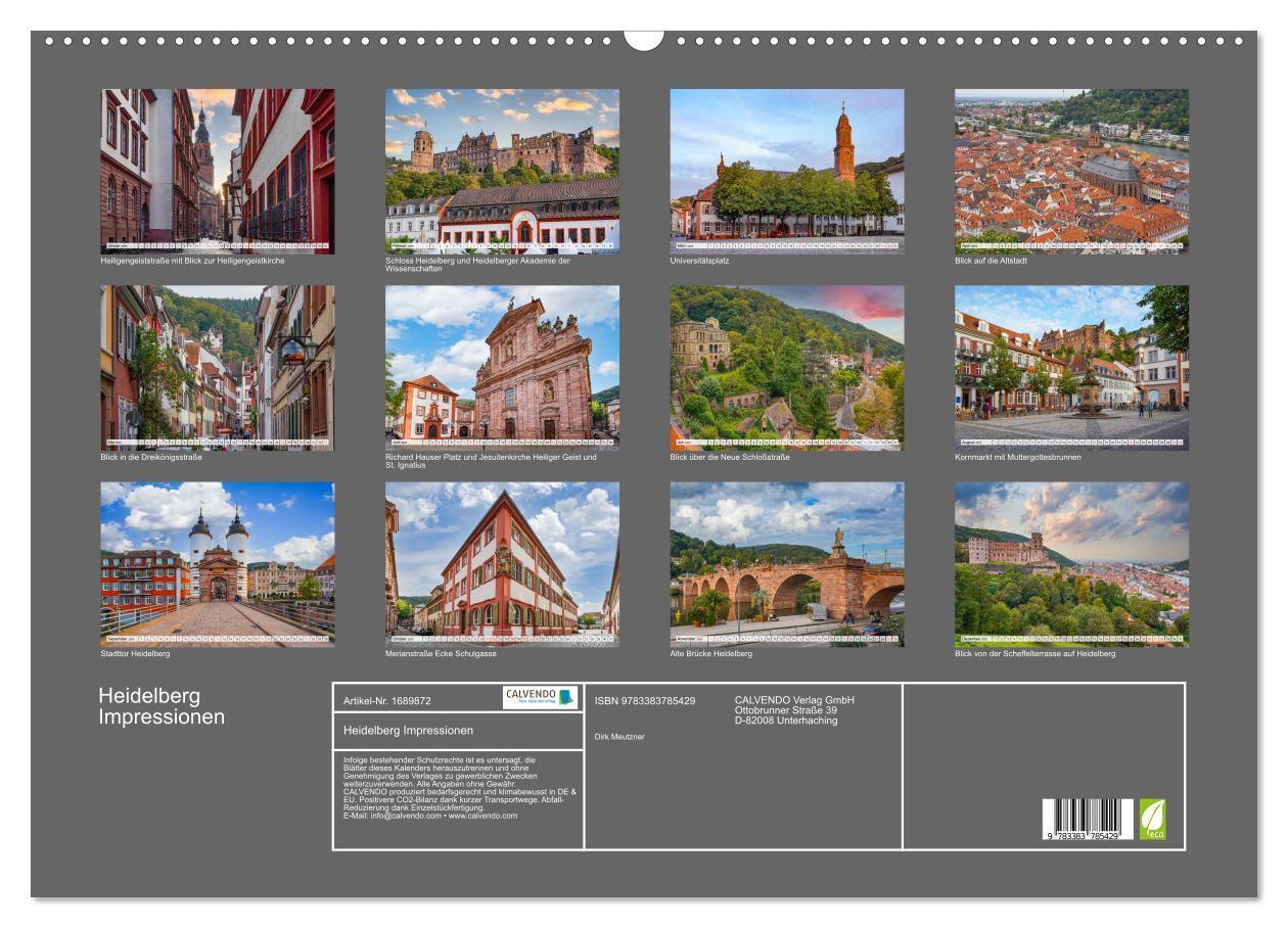 Bild: 9783383785429 | Heidelberg Impressionen (Wandkalender 2025 DIN A2 quer), CALVENDO...